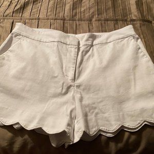 White Loft Shorts with scallop hem, Size 8